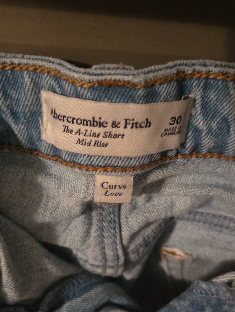 Abercrombie & Fitch Light Blue Denim Cutoff Shorts - Picture 3 of 3